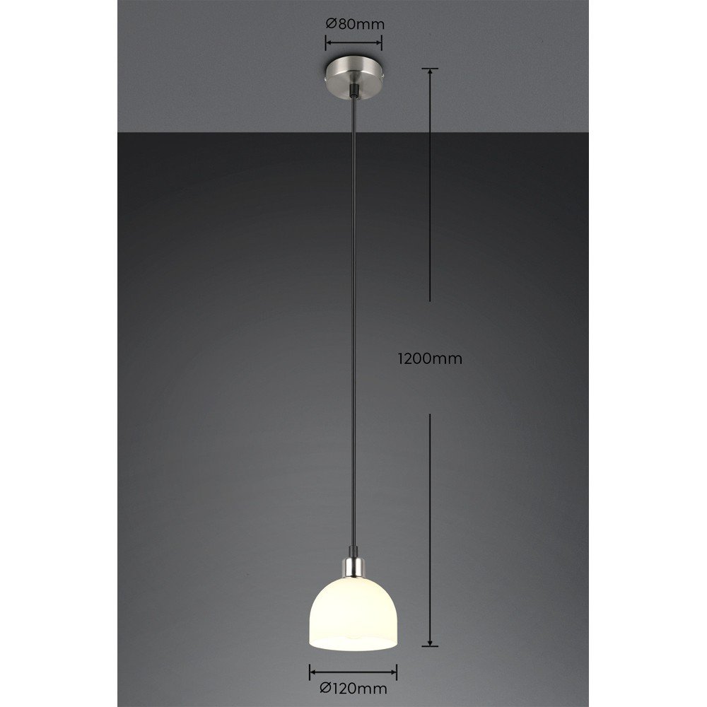 Lampa wisząca  w biało-srebrnym kolorze ze szklanym kloszem ø 12 cm Molly – Reality (zdjęcie 7)