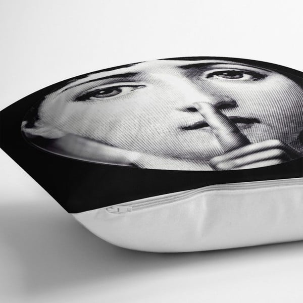 Poszewka na poduszkę Minimalist Cushion Covers BW Smia, 45x45 cm-image-1