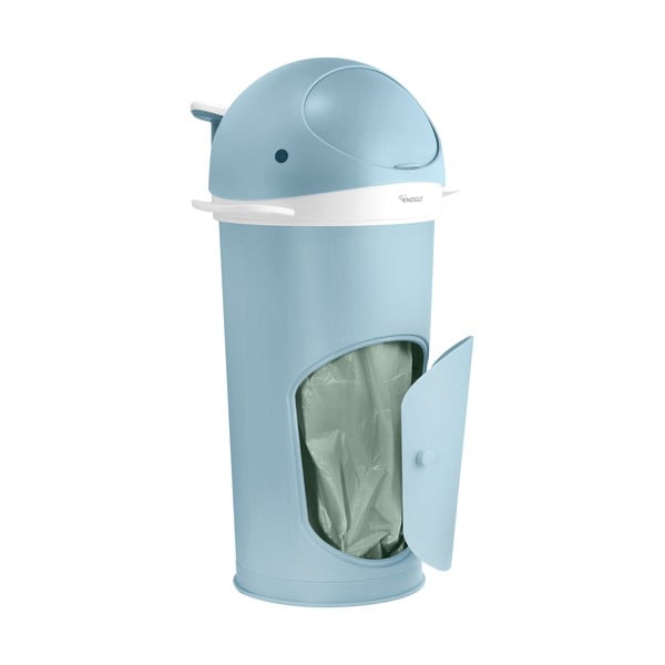 Jasnoniebieski plastikowy kosz na pieluchy 25 l Whale – Kindsgut-image-4
