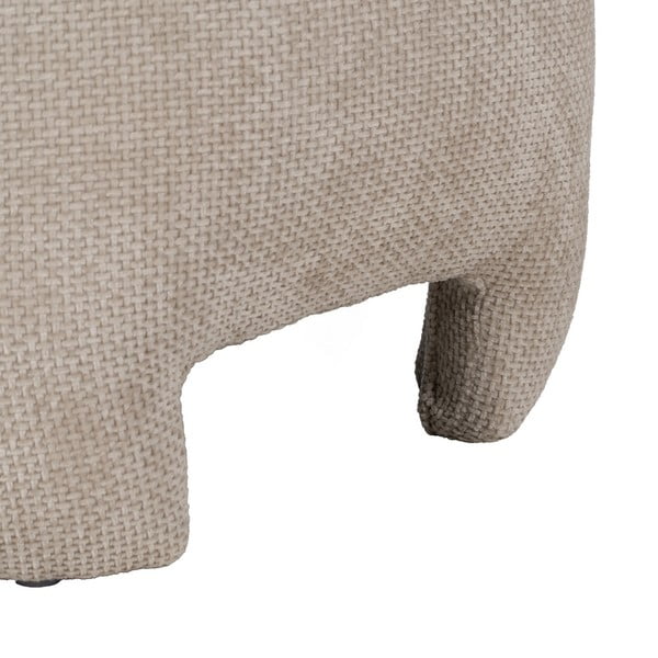 Beżowy puf z tkaniny szenilowej – Ixia-image-3
