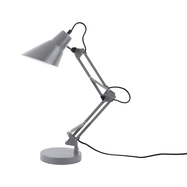 Szara żelazna lampa stołowa Leitmotiv Fit
