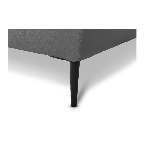 Szary skórzana sofa 2-osobowa z wysuwanym podnóżkiem Furnhouse Viktor, szer. 217 cm-image-2