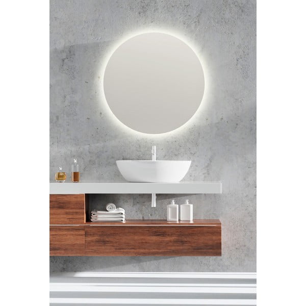 Lustro ścienne z oświetleniem ø 60 cm Luna – Mirrors and More-image-2