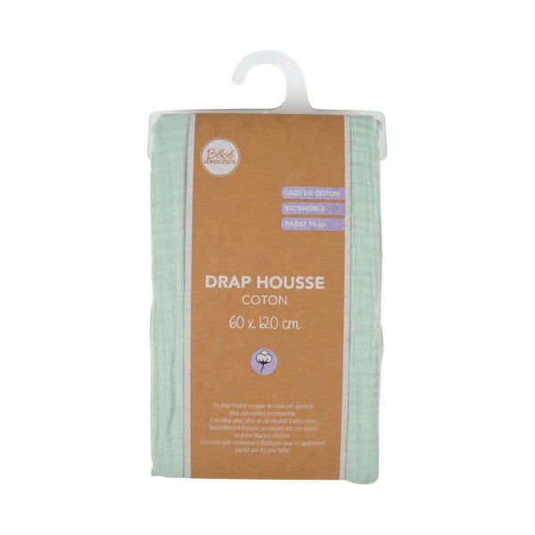 Muślinowe prześcieradło dziecięce do łóżeczka z gumką 60x120 cm – Bébé Douceur-image-4