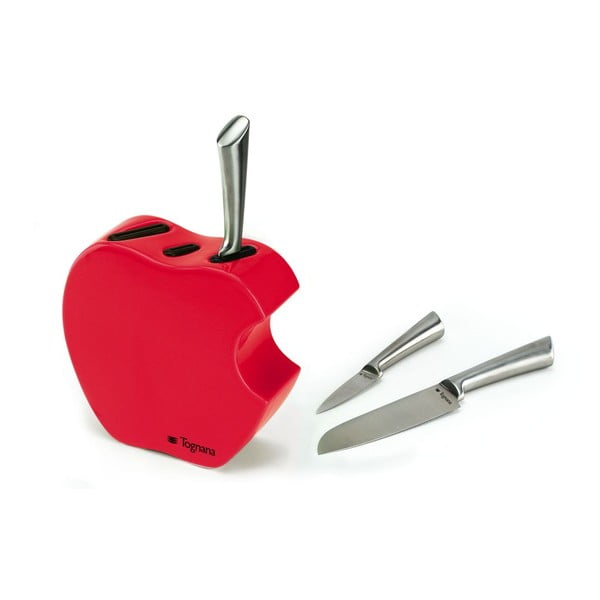 Zestaw noży ze stojakiem Red Apple, 3 sztuki