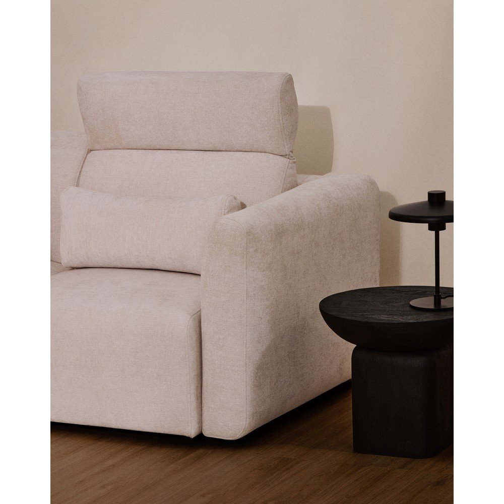 Beżowa częściowo rozkładana sofa z tkaniny szenilowej z szezlongiem 180 cm Lares – Kave Home (zdjęcie 9)