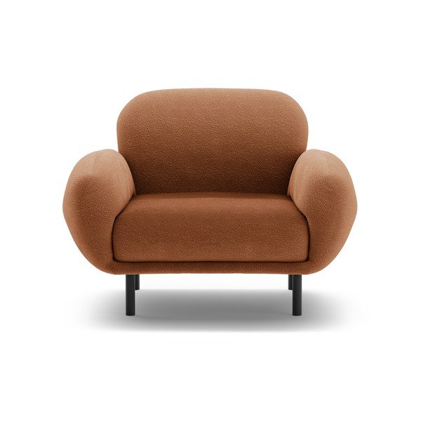 Fotel z materiału bouclé w kolorze terakoty Poppy – Micadoni -image-1