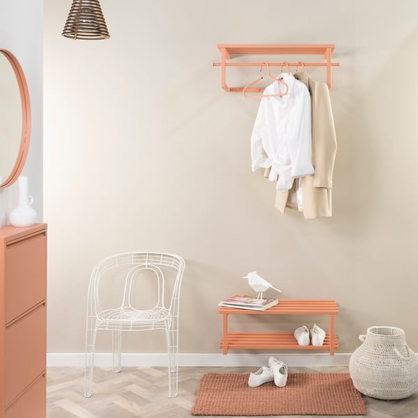 Łososiowa metalowa wisząca szafka na buty 71x26x34 cm Marco – Spinder Design-image-4