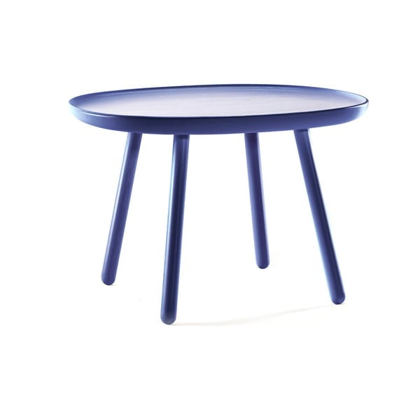 Niebieski stolik z litego drewna EMKO Naïve, ø 64 cm