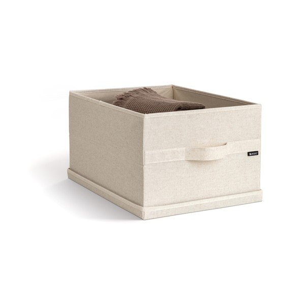Beżowy tekstylny pojemnik z pokrywką 36x46x25 cm Soft Storage Large – Bigso-image-3
