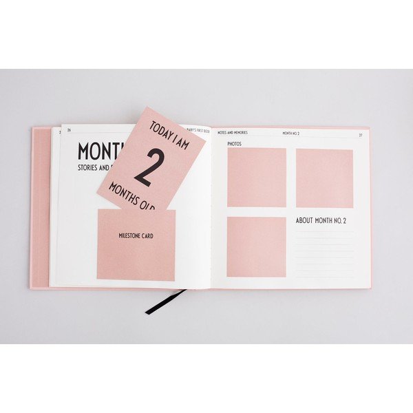 Różowa pamiątkowa książeczka dziecięca Design Letters Baby's First Book-image-3