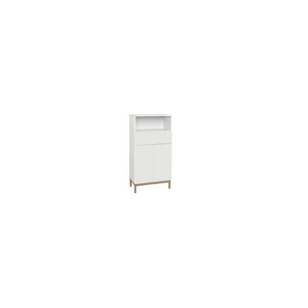 Biała wysoka szafka łazienkowa 60x121 cm Mirza – Støraa-image-1