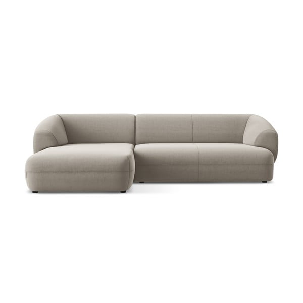 Beżowy aksamitny narożnik (lewostronny) Moana – Makamii