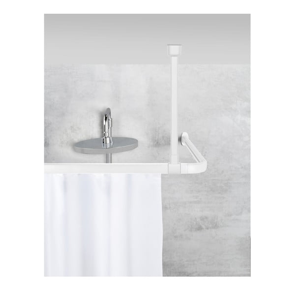 Biały uchwyt sufitowy na drążek do zasłony prysznicowej Era – Wenko-image-2