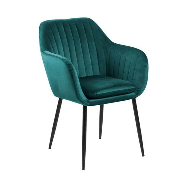 Zielone krzesło z metalowymi nogami Bonami Essentials Emilia