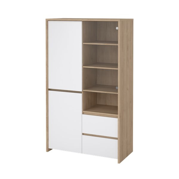 Biało-naturalna witryna w dekorze dębu 100x170x48 cm Next – Tvilum-image-4