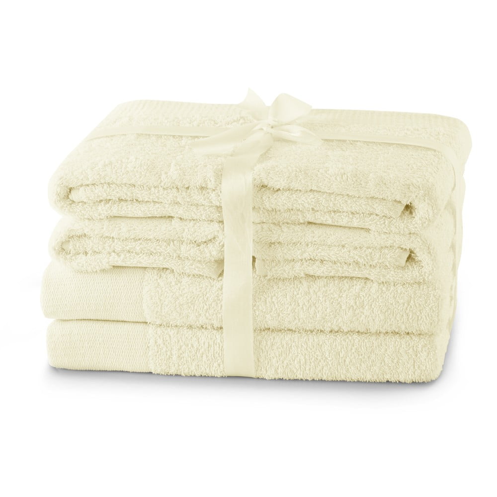 Kremowe bawełniane ręczniki zestaw 6 szt. frotte Amari – Restilo