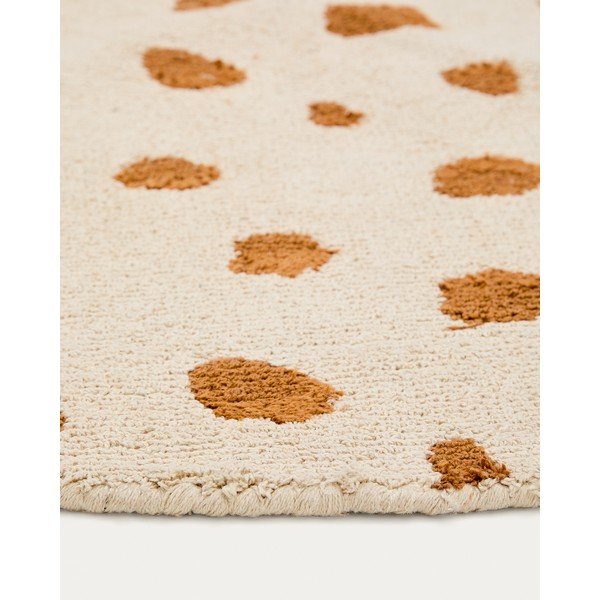 Kremowy bawełniany dywan dziecięcy odpowiedni do prania/tkany ręcznie ø100 cm Tandani – Kave Home-image-2