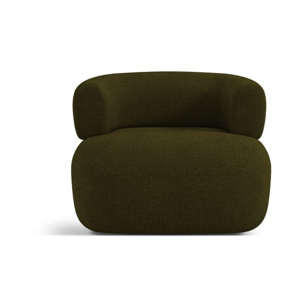 Zielony fotel z materiału bouclé Jenny – Micadoni Home-image-2