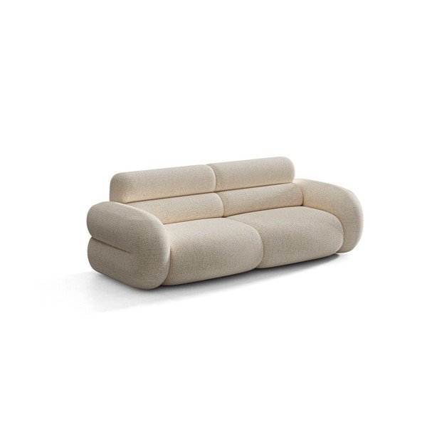 Kremowa sofa z tkaniny szenilowej 220 cm Neo – Micadoni 