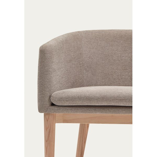 Beżowy tapicerowany fotel jadalniany z podłokietnikami Harlan – Kave Home-image-2