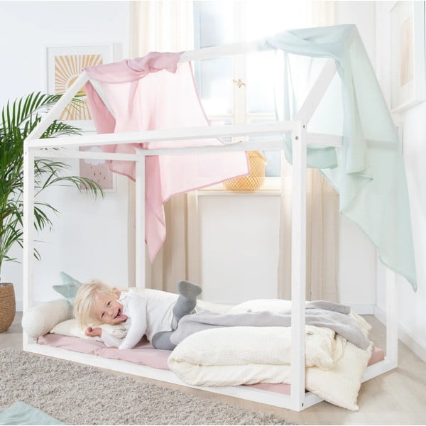 Białe łóżko dziecięce w kształcie domku 70x140 cm Montessori – Roba-image-4