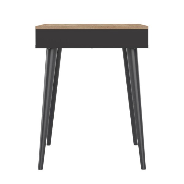 Czarne biurko z blatem w dekorze dębu 134x59 cm – TemaHome -image-2