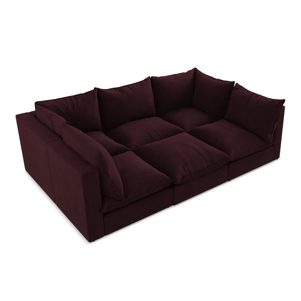 Bordowa sofa 255 cm Manao – Makamii (zdjęcie 3)
