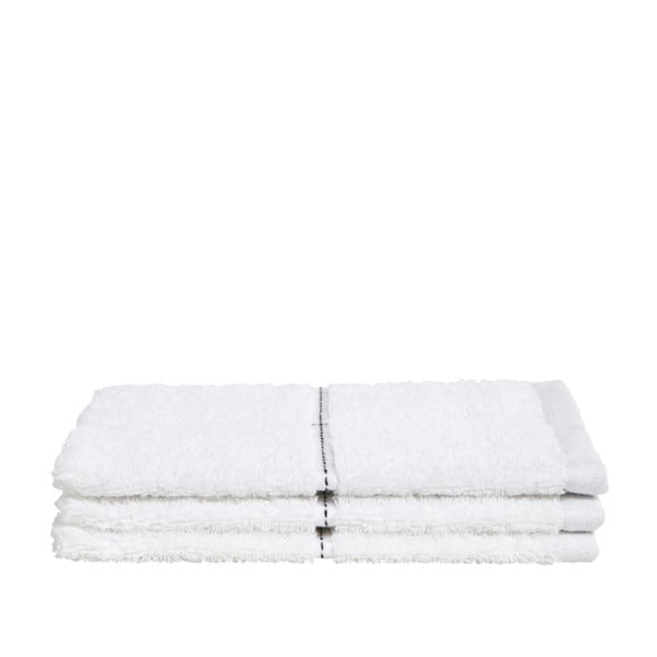 Zestaw 3 białych ręczników z organicznej bawełny Seahorse, 160x210 cm
