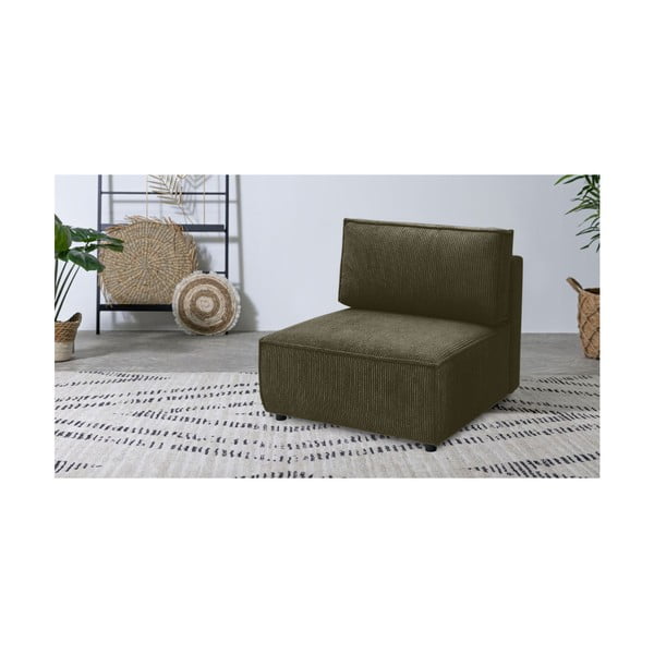 Jasnozielony sztruksowy moduł sofy (moduł środkowy) Nihad modular – Bobochic Paris-image-1