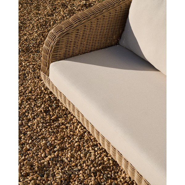 Beżowa/w naturalnym kolorze tapicerowana sofa ogrodowa Meria – Kave Home-image-3