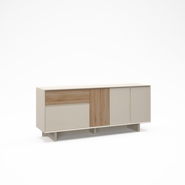 Beżowo-naturalna komoda w dekorze dębu 180x76x45 cm Carpi – Marckeric-image-4