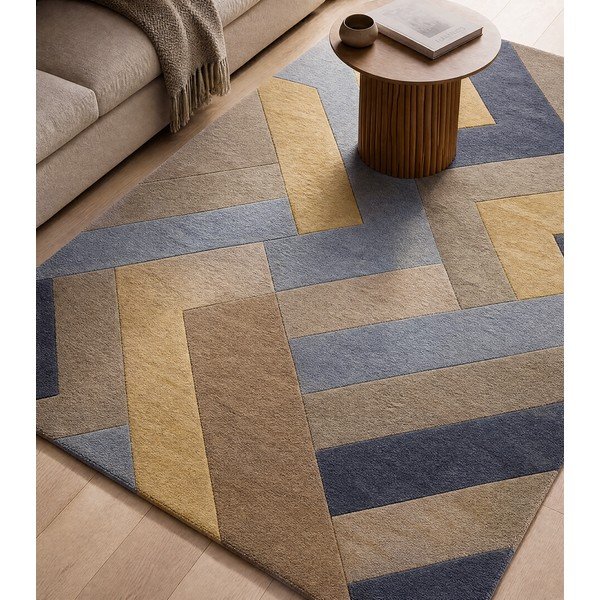Szaro-żółty dywan Asiatic Carpets Big Zig, 160x230 cm-image-1