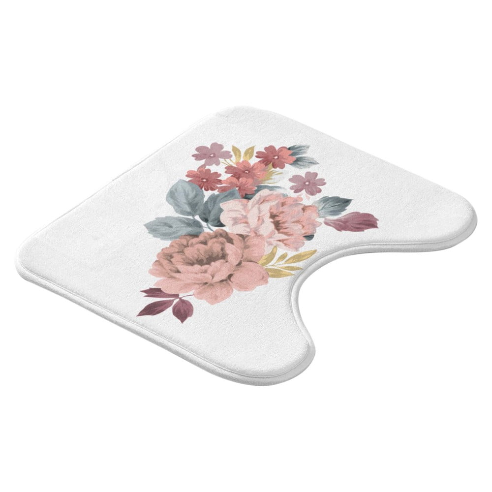 Biało-różowy dywanik łazienkowy do WC 45x45 cm Jayana – douceur d'intérieur (zdjęcie 4)