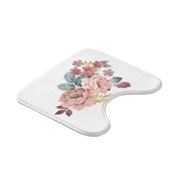 Biało-różowy dywanik łazienkowy do WC 45x45 cm Jayana – douceur d'intérieur-image-3