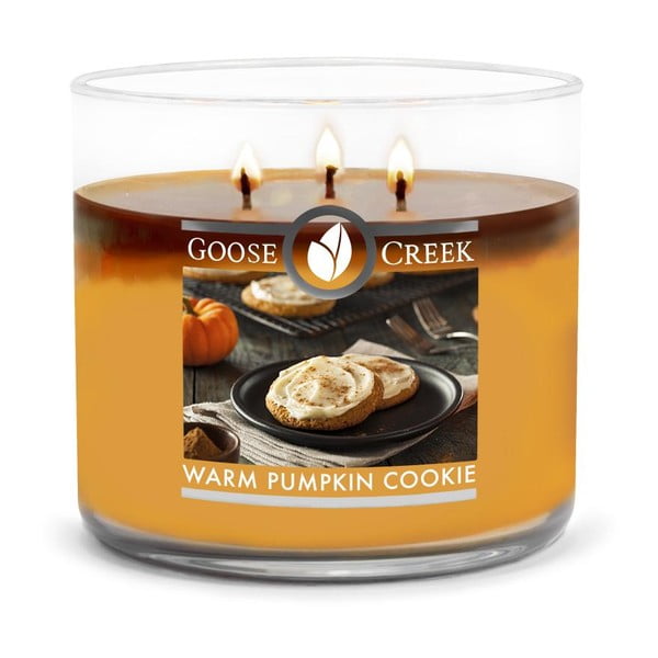 Świeczka zapachowa w szklanym pojemniku Goose Creek Warm Pumpkin, 35 godz. palenia