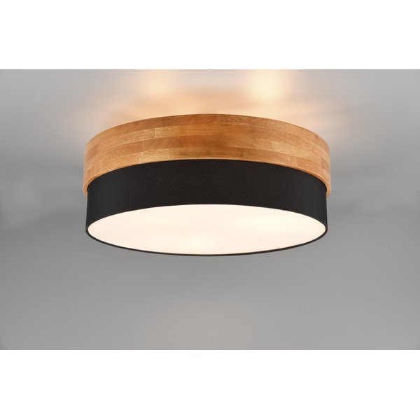 Czarno-naturalna lampa sufitowa z tekstylnym kloszem Seasons – Trio-image-2