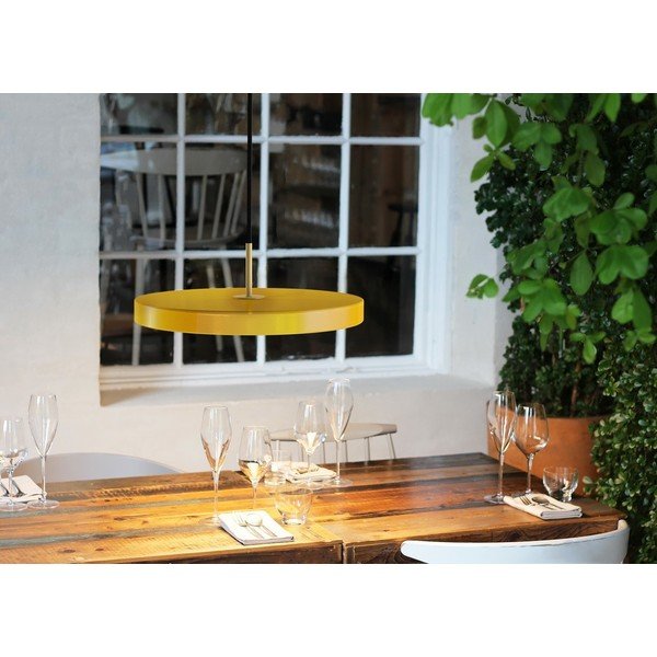 Żółta lampa wisząca LED z metalowym kloszem ø 43 cm Asteria – UMAGE-image-4