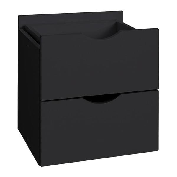 Czarna podwójna szuflada do regału Støraa Kiera, 33x33 cm
