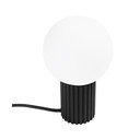 Czarna lampa stołowa ze szklanym kloszem (wysokość 19 cm) Orbital – Sollux