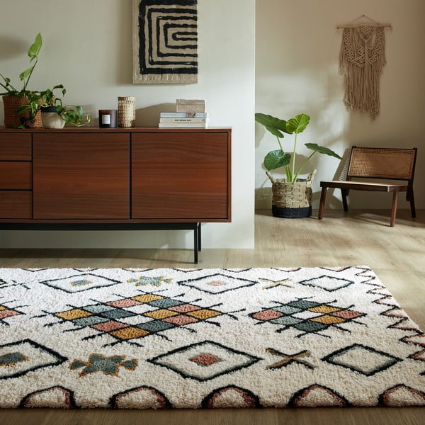 Kremowy wełniany dywan tkany ręcznie 120x170 cm Moroccan Midar – Flair Rugs-image-1