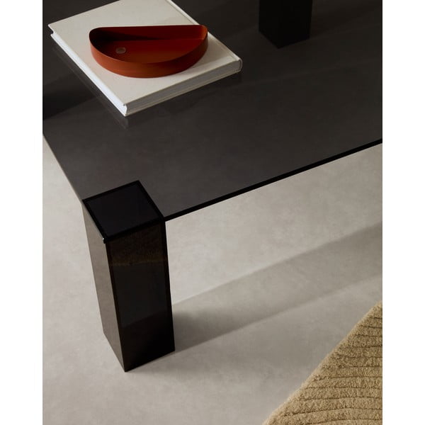 Ciemnoszary szklany stolik 85x85 cm Adularia – Kave Home-image-2