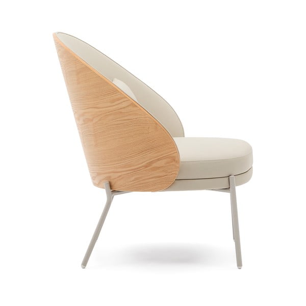 Beżowy fotel z imitacji skóry Eamy – Kave Home-image-3