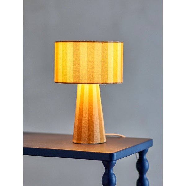 Żółta tekstylna lampa stołowa z tekstylnym kloszem (wysokość 30 cm) Emmie – Bloomingville-image-1