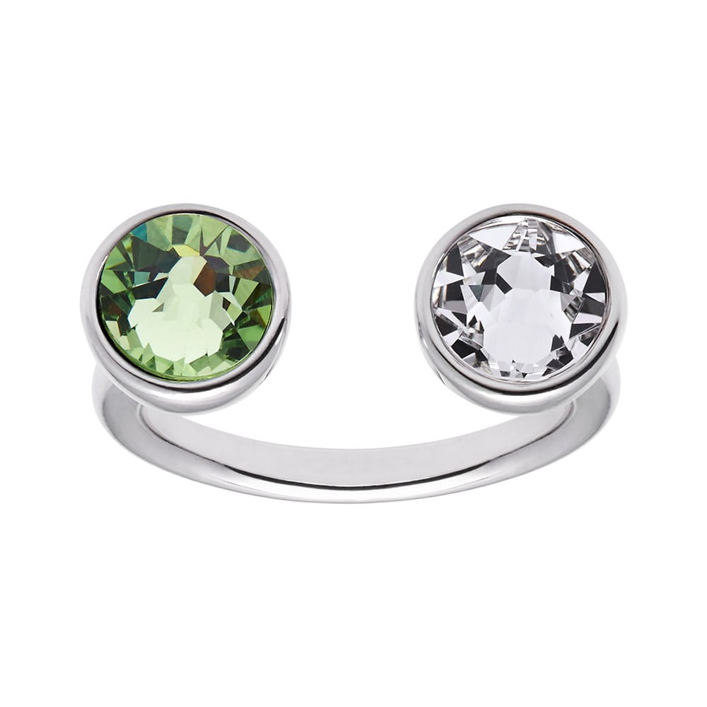 Pierścionek z zielonym kryształem Swarovski GemSeller Helix