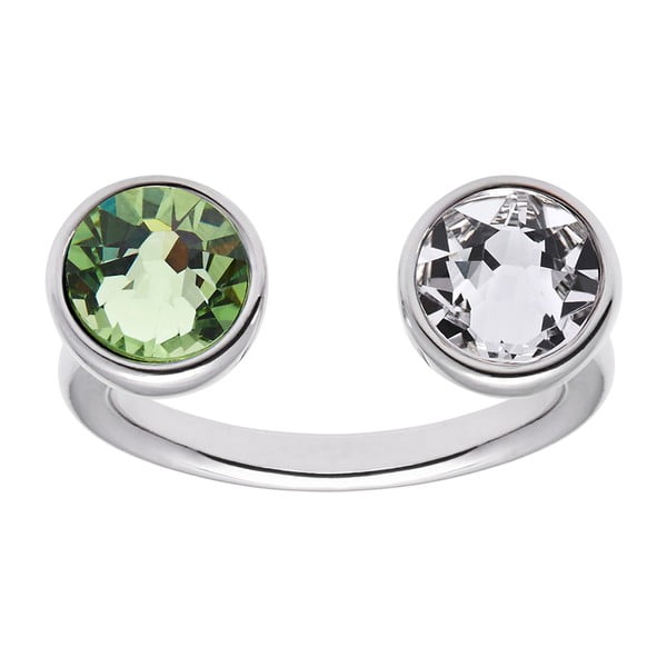 Pierścionek z zielonym kryształem Swarovski GemSeller Helix