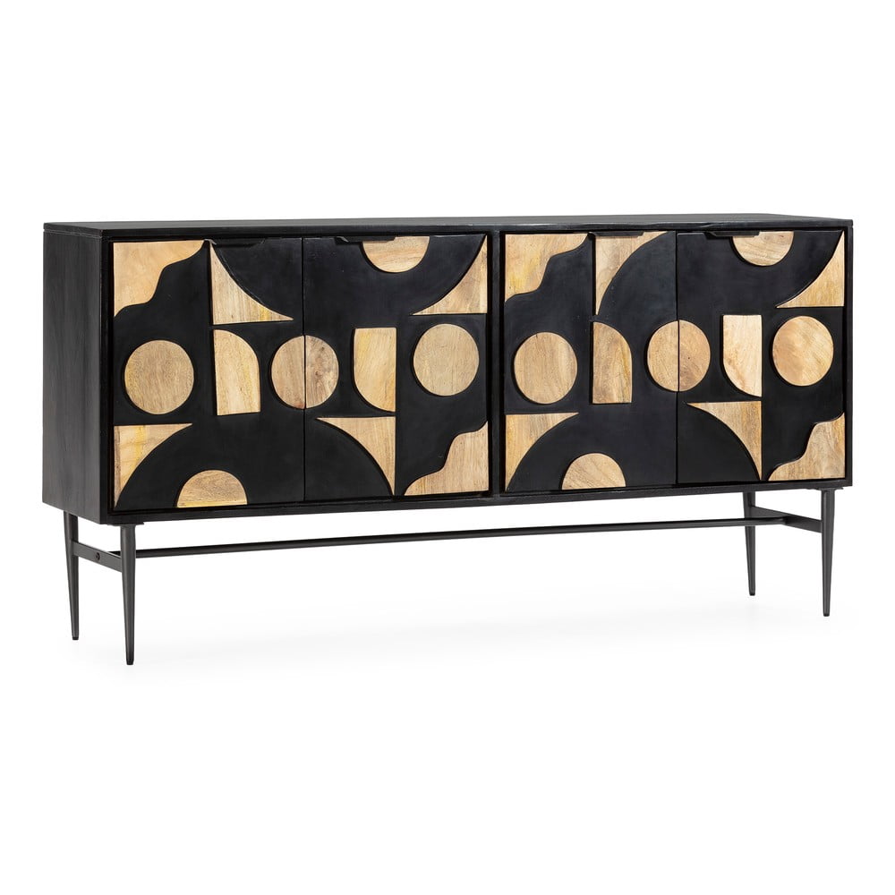 Czarna komoda z litego drewna mango 175x90x40 cm Navya – MOME (zdjęcie 3)