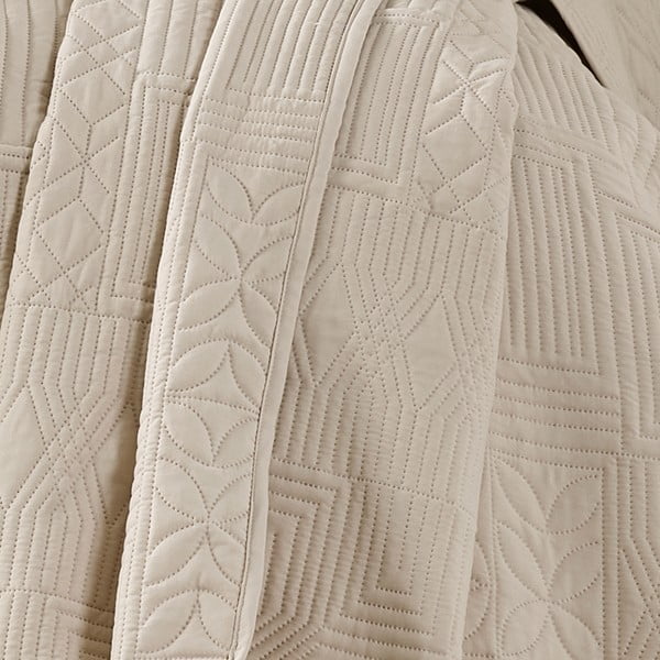 Beżowa narzuta pikowana 220x230 cm Folkstone Geo – Catherine Lansfield-image-2