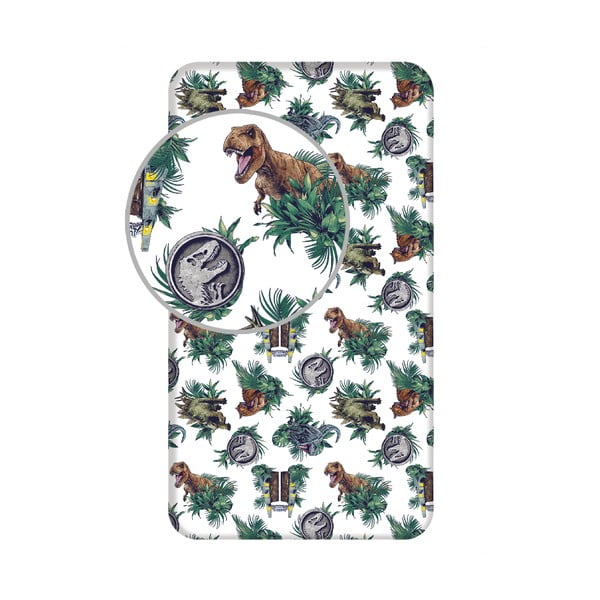 Bawełniane prześcieradło dziecięce z gumką 90x200 cm Jurassic World "Roar" – Jerry Fabrics