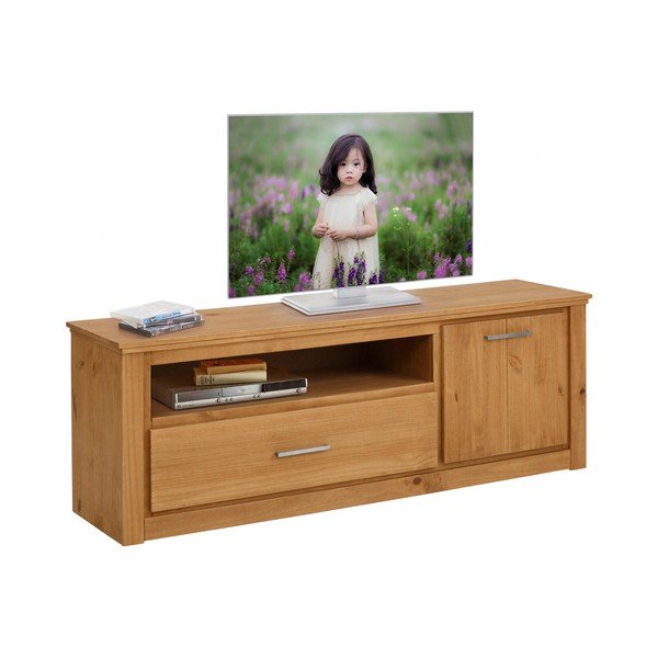Szafka pod TV z drewna sosnowego w naturalnym kolorze 160x55 cm Celia – Støraa-image-4